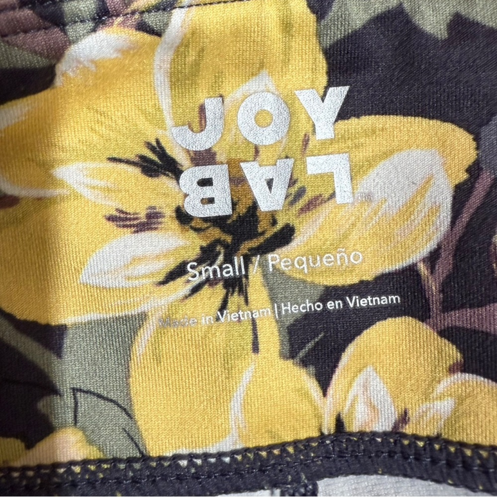 JoyLab High-Rise 7/8 Leggings Floral with Sheer Mesh Side Panels - Small - Picture 2 of 6
